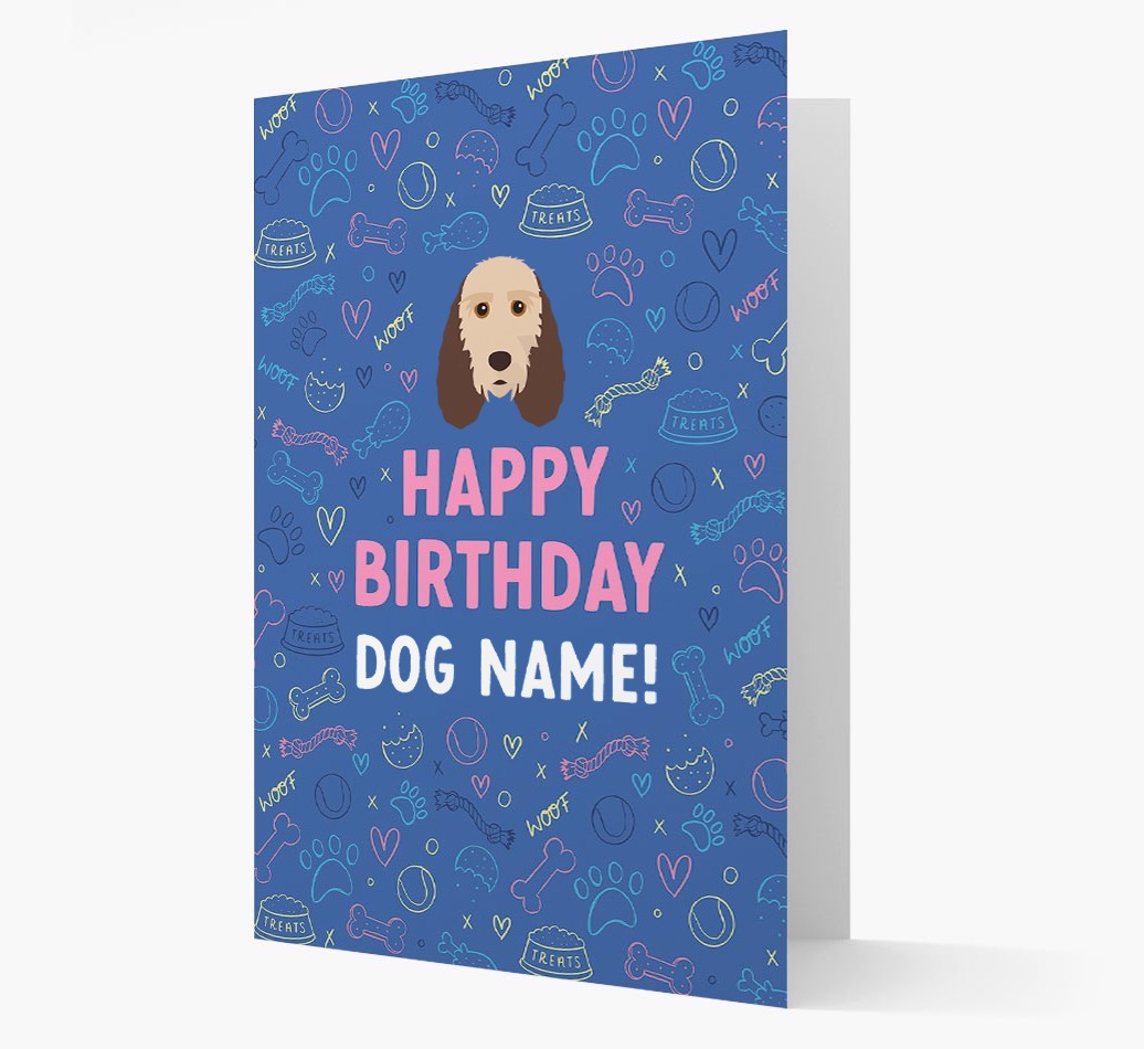 Happy Birthday Treats Pattern: Personalised {breedFullName} Card