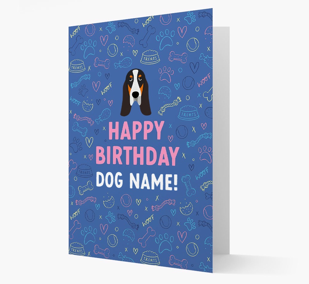 Happy Birthday Treats Pattern: Personalised {breedFullName} Card