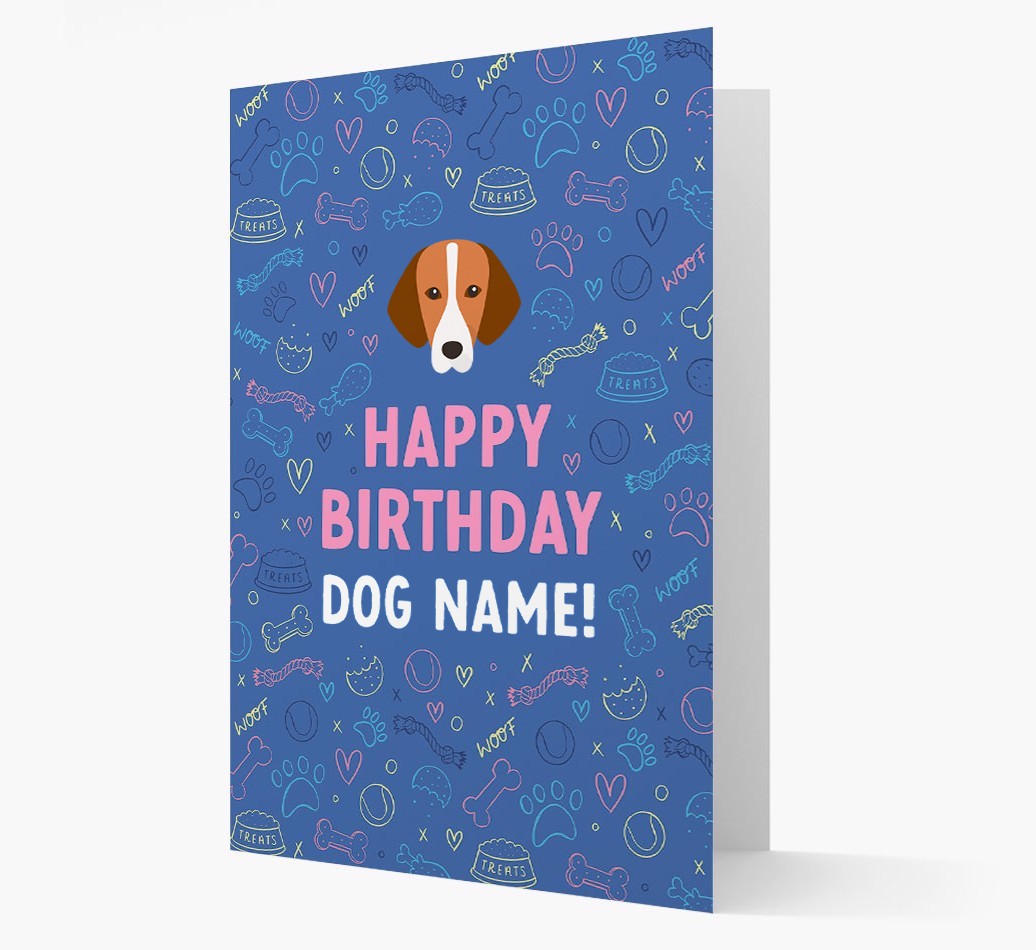 Happy Birthday Treats Pattern: Personalised {breedFullName} Card