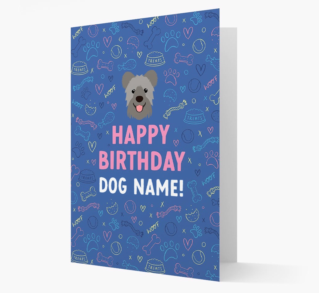 Happy Birthday Treats Pattern: Personalised {breedFullName} Card