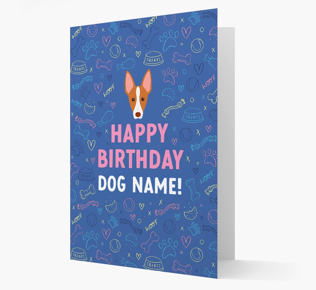 Happy Birthday Treats Pattern: Personalized {breedFullName} Card