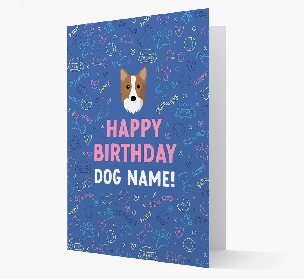 Happy Birthday Treats Pattern: Personalized {breedFullName} Card