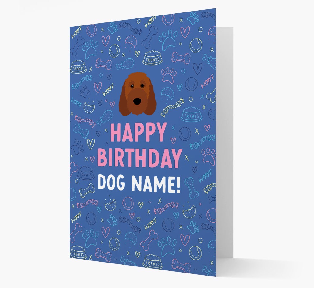 Happy Birthday Treats Pattern: Personalised {breedFullName} Card
