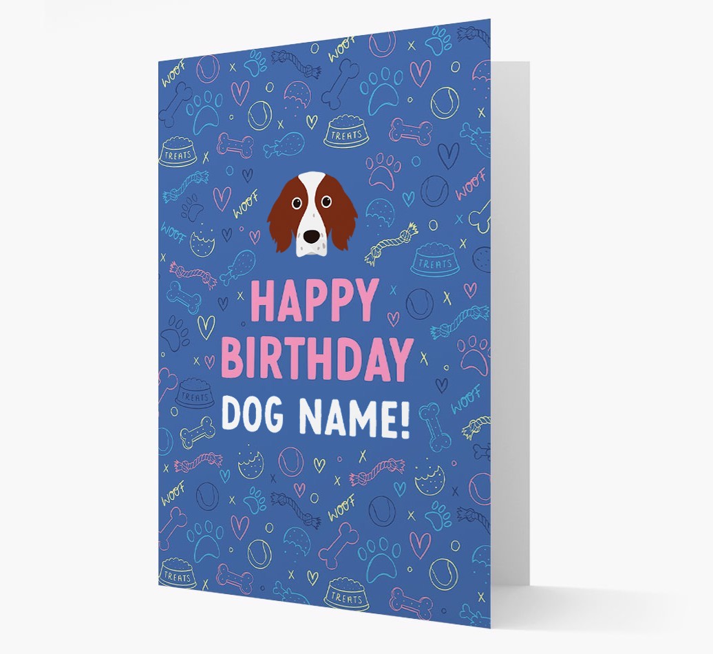 Happy Birthday Treats Pattern: Personalised {breedFullName} Card