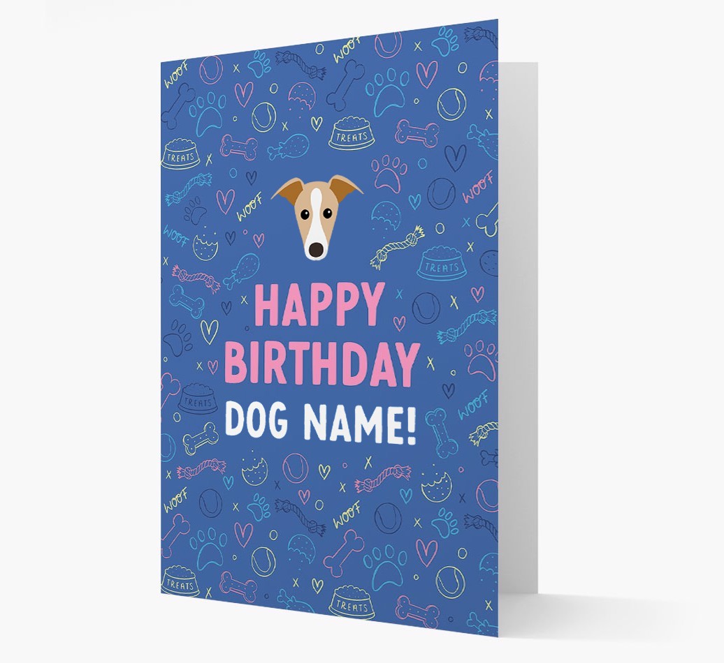 Happy Birthday Treats Pattern: Personalised {breedFullName} Card