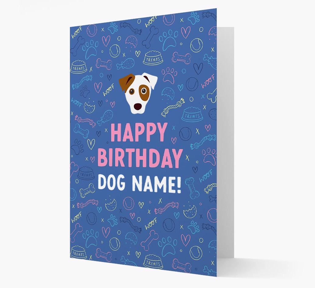 Happy Birthday Treats Pattern: Personalised {breedFullName} Card