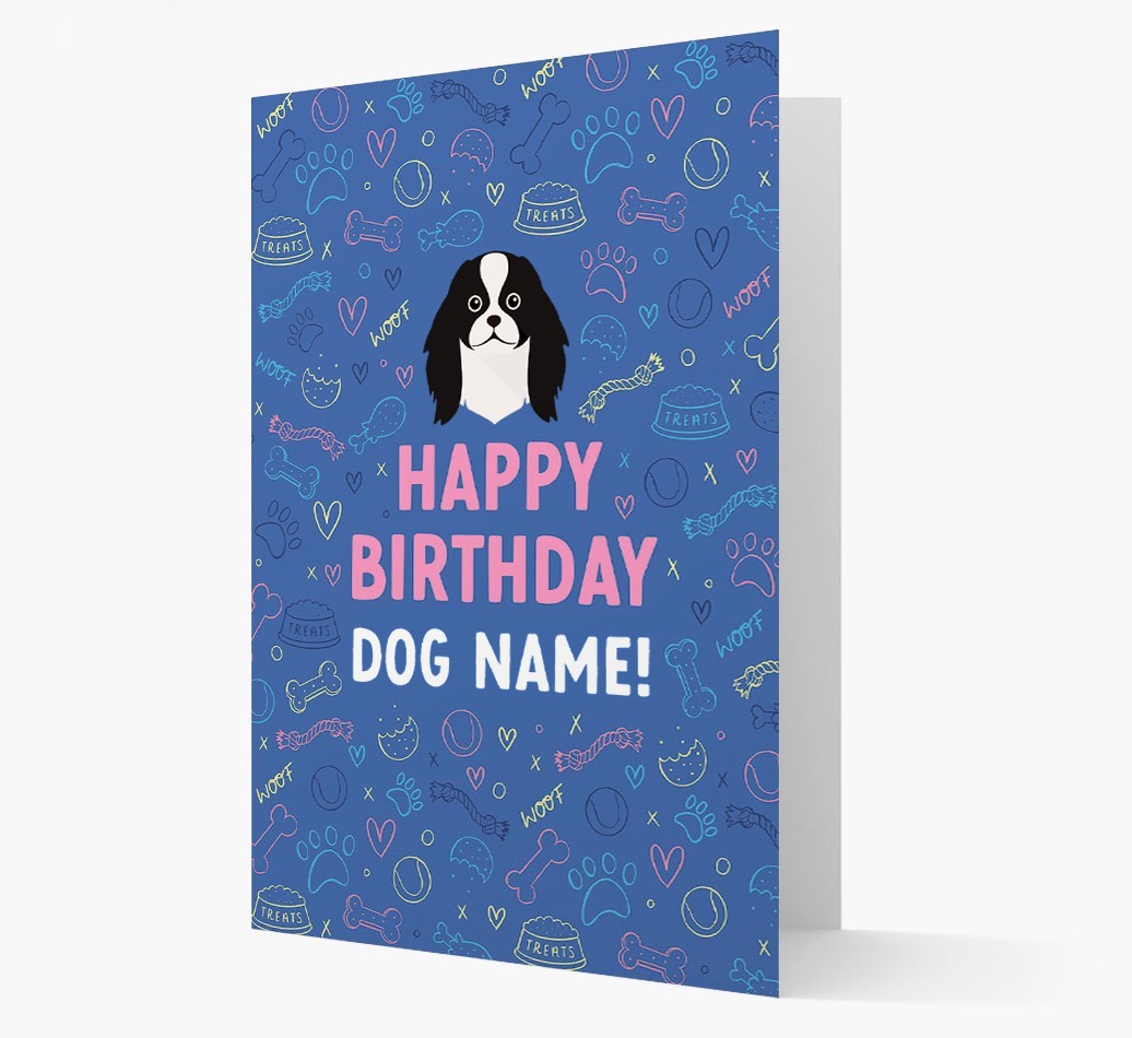 Happy Birthday Treats Pattern: Personalised {breedFullName} Card