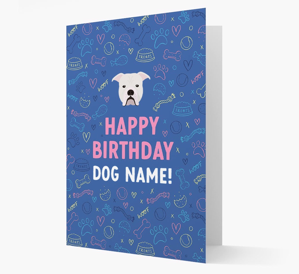 Happy Birthday Treats Pattern: Personalised {breedFullName} Card