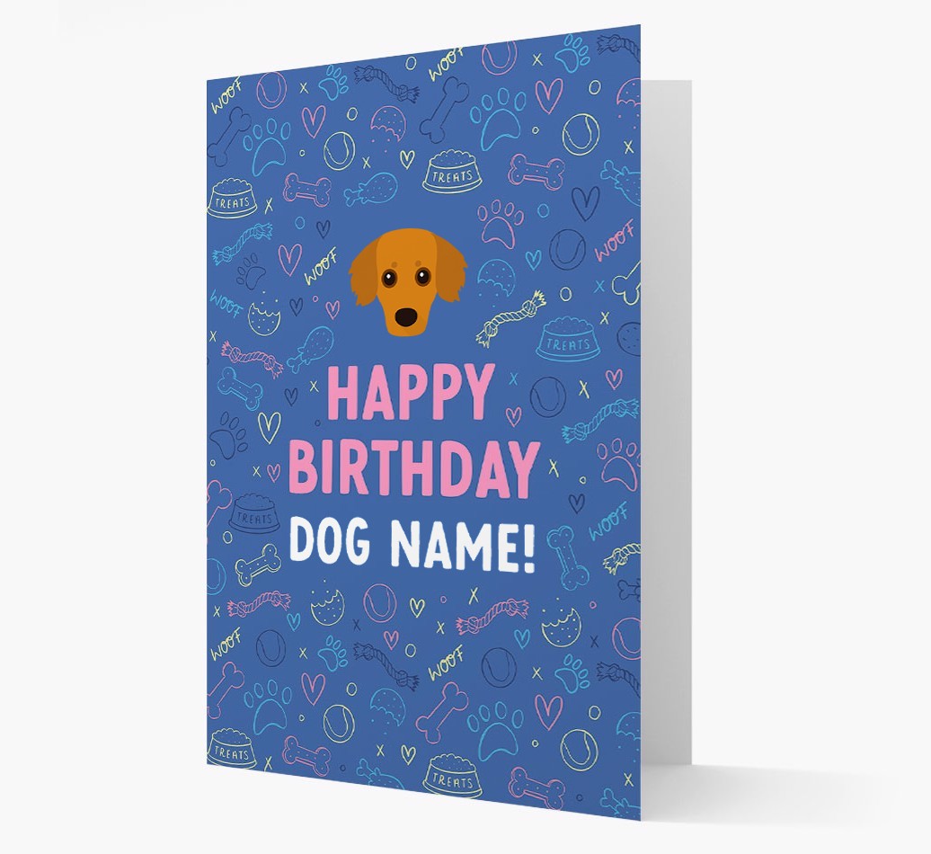 Happy Birthday Treats Pattern: Personalised {breedFullName} Card