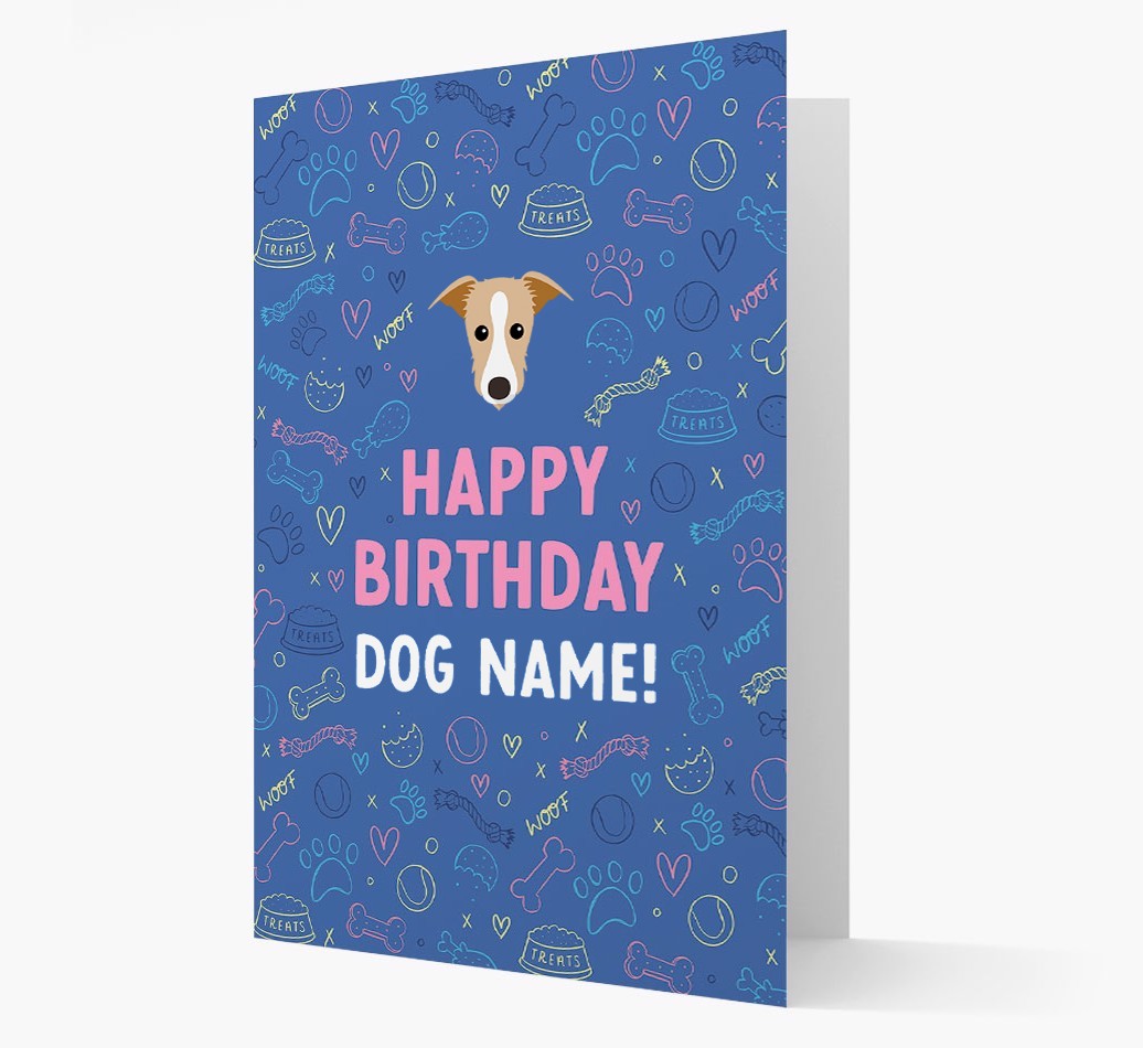 Happy Birthday Treats Pattern: Personalised {breedFullName} Card