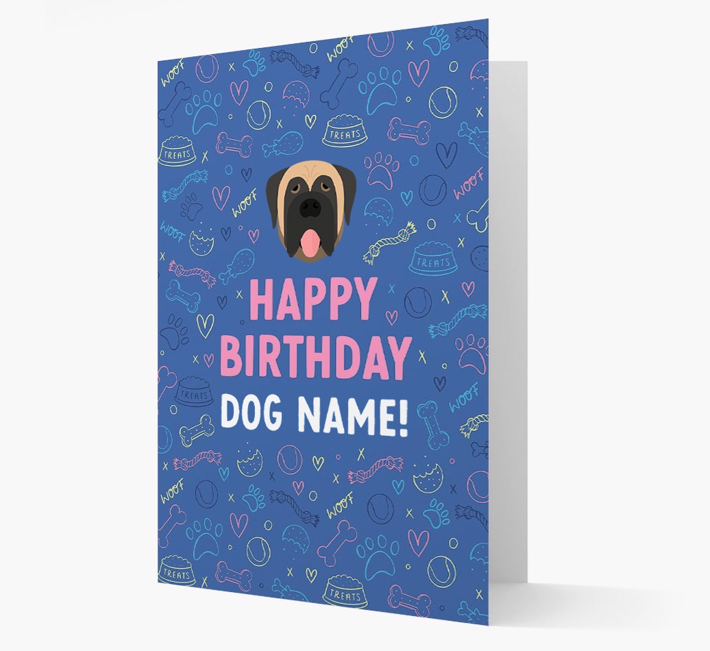 Happy Birthday Treats Pattern: Personalised {breedFullName} Card