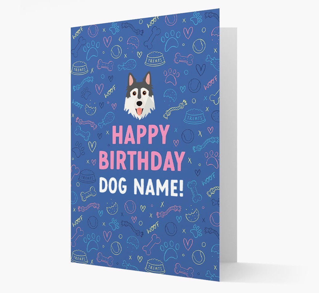 Happy Birthday Treats Pattern: Personalised {breedFullName} Card