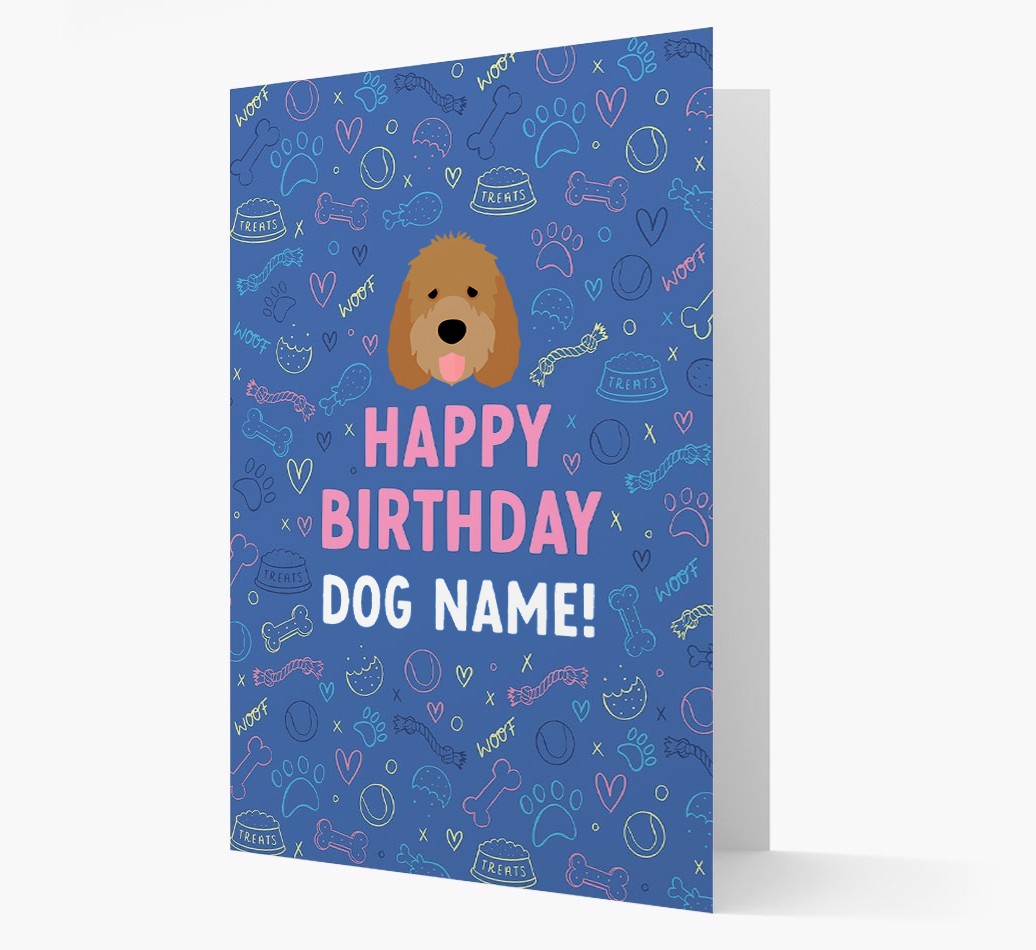 Happy Birthday Treats Pattern: Personalised {breedFullName} Card