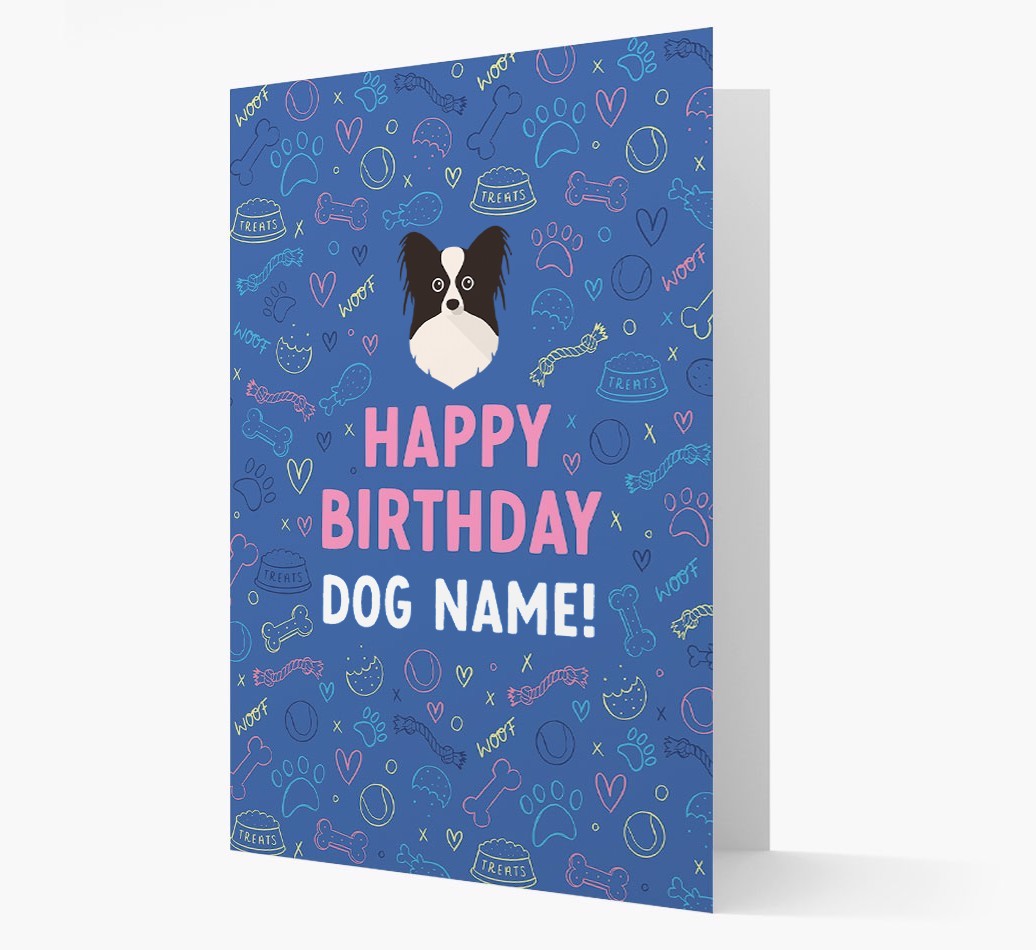 Happy Birthday Treats Pattern: Personalised {breedFullName} Card