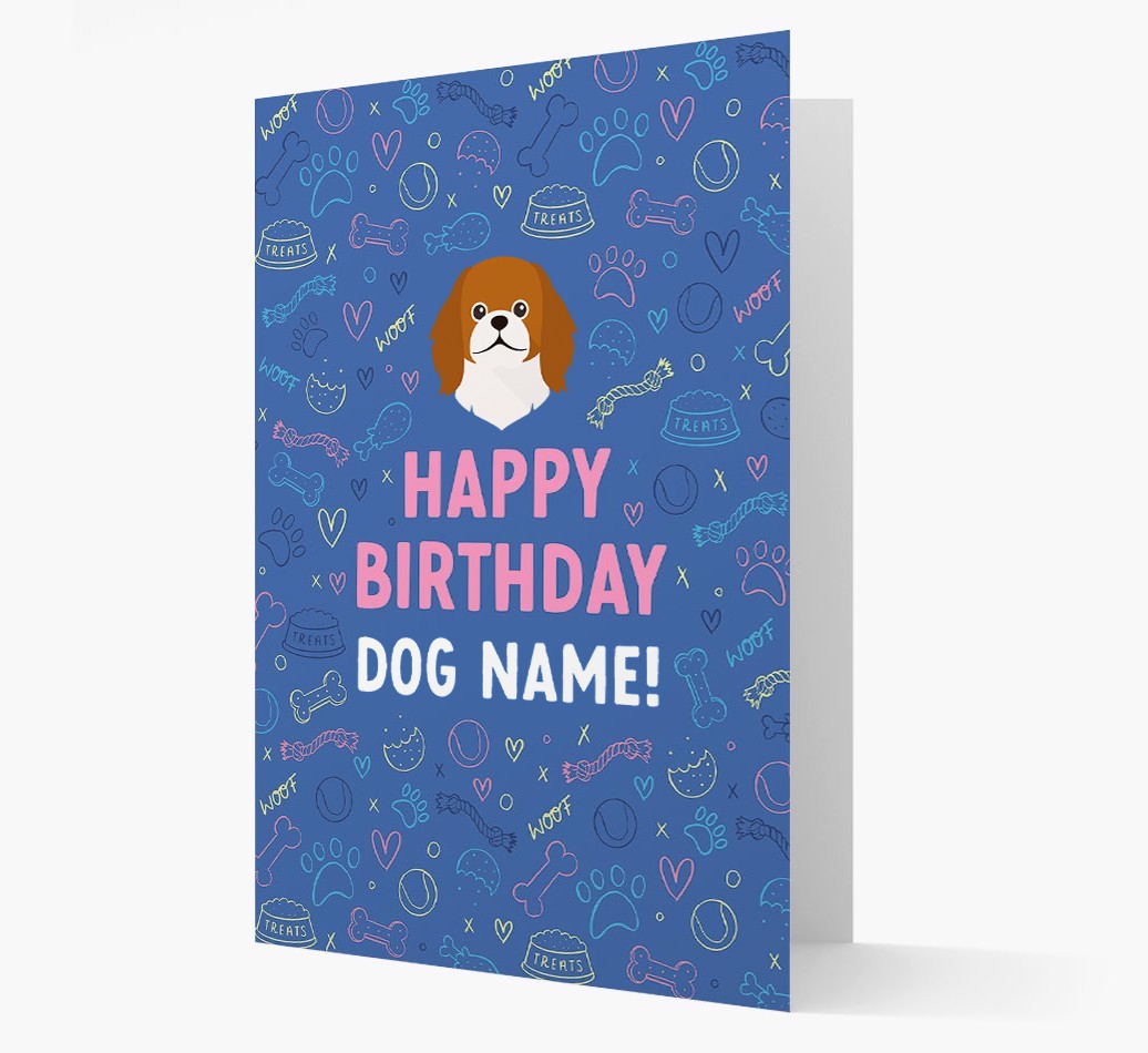 Happy Birthday Treats Pattern: Personalised {breedFullName} Card