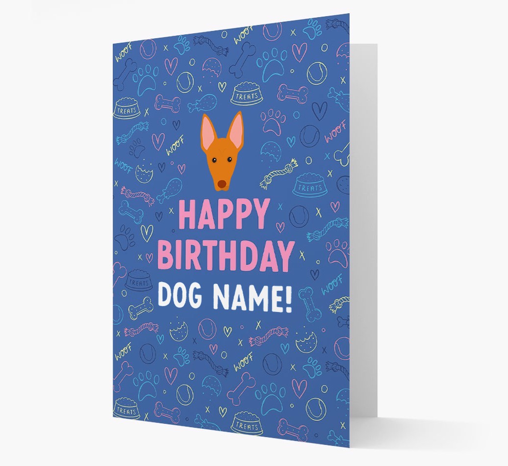 Happy Birthday Treats Pattern: Personalised {breedFullName} Card