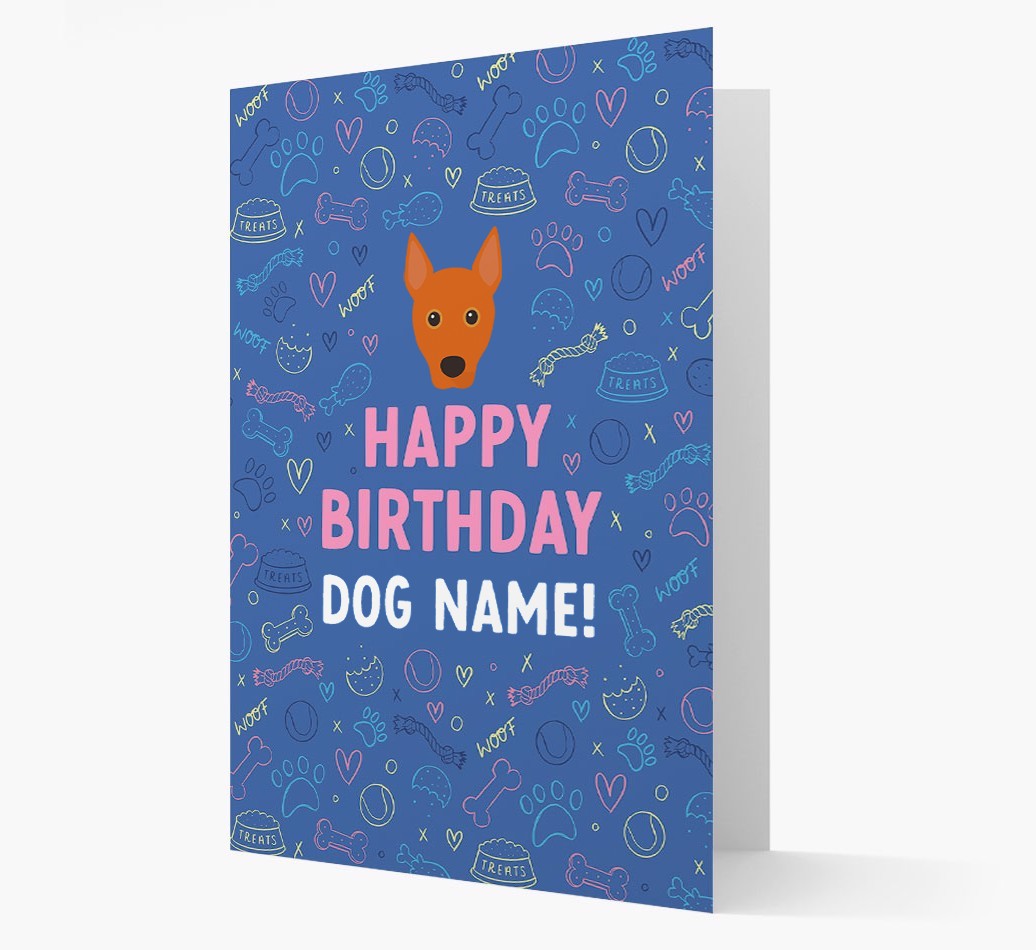 Happy Birthday Treats Pattern: Personalised {breedFullName} Card
