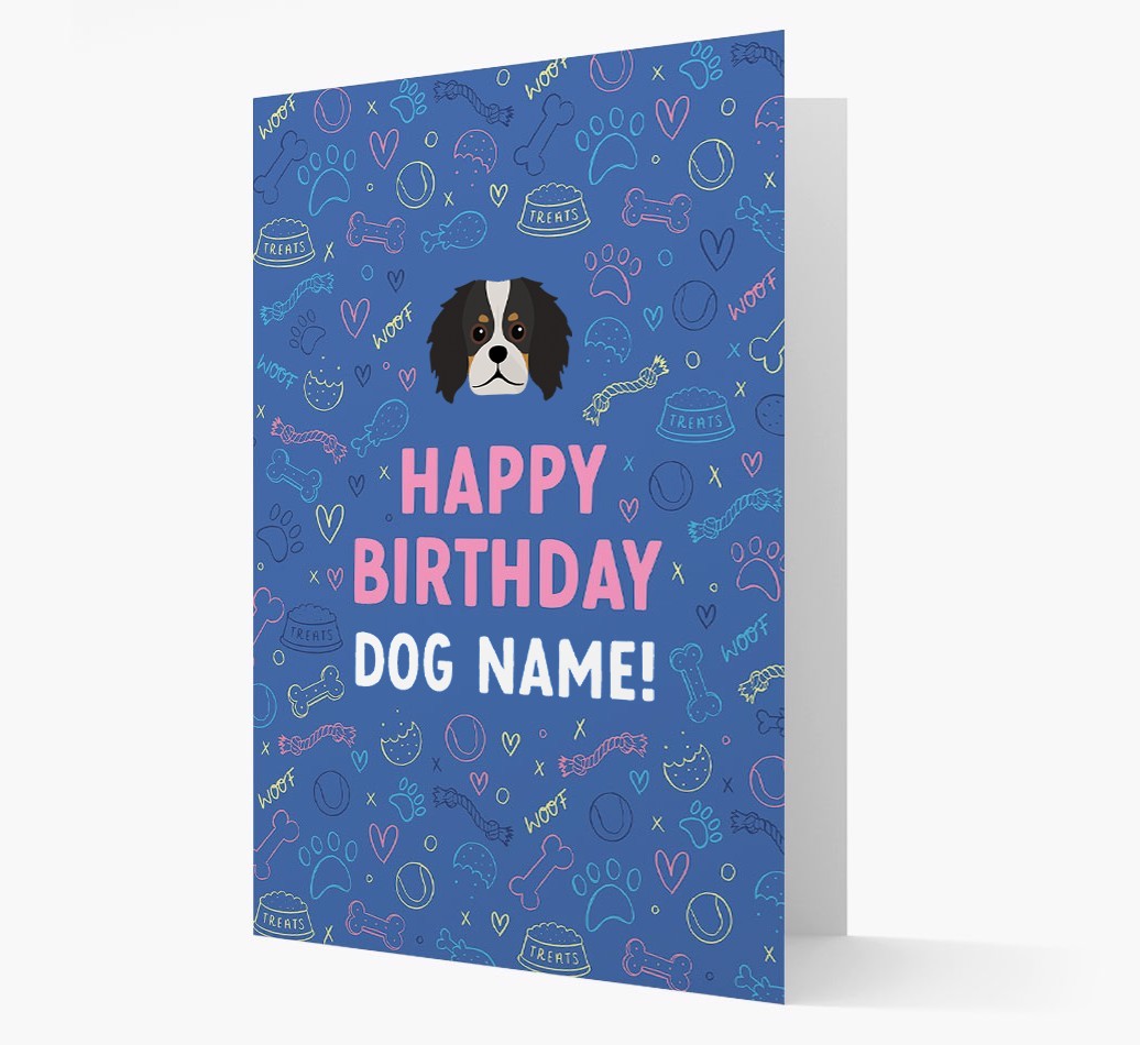 Happy Birthday Treats Pattern: Personalised {breedFullName} Card