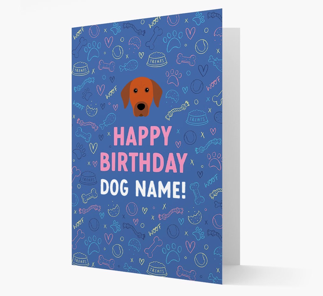 Happy Birthday Treats Pattern: Personalised {breedFullName} Card