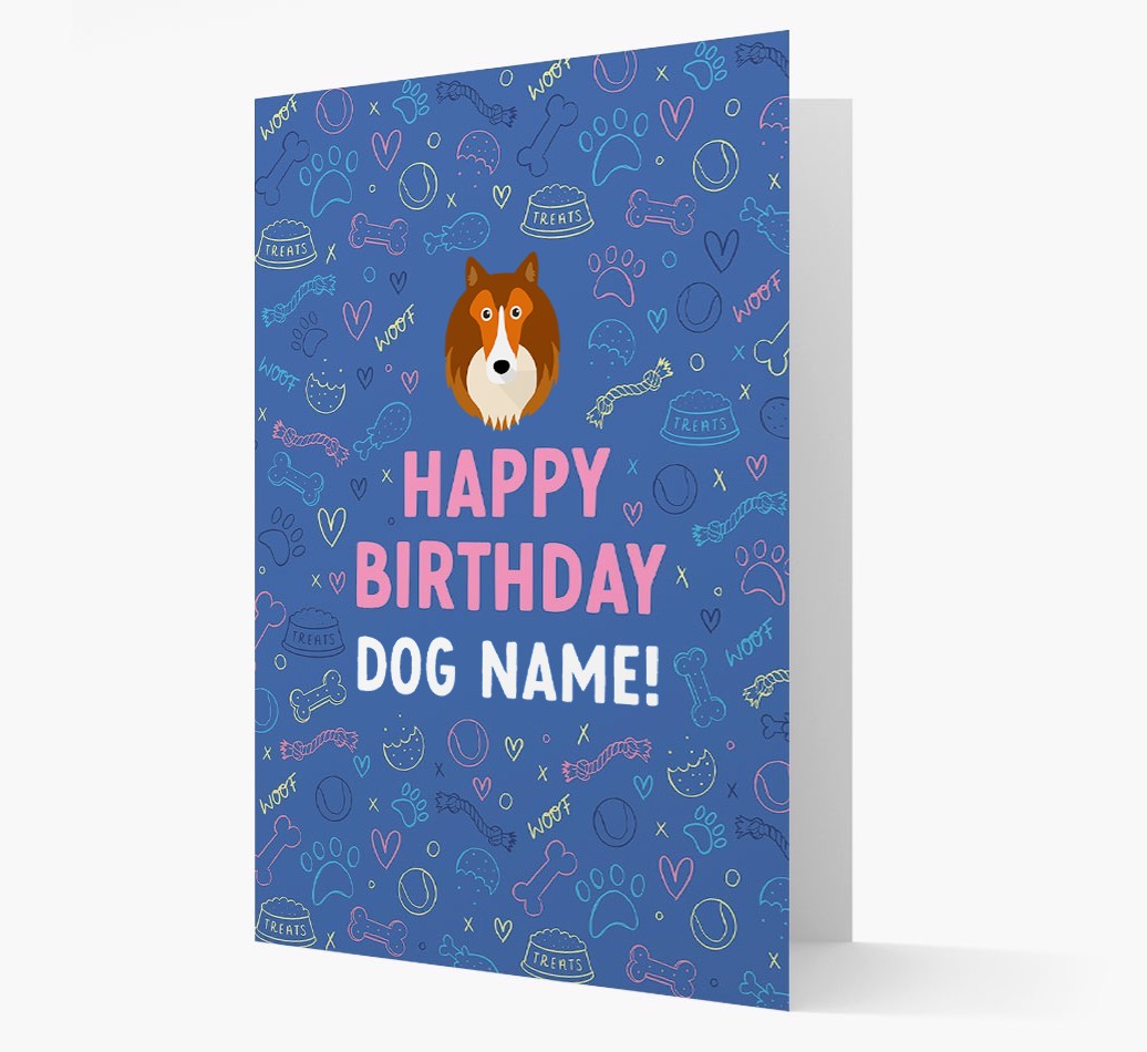 Happy Birthday Treats Pattern: Personalised {breedFullName} Card