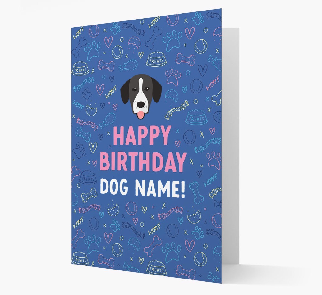 Happy Birthday Treats Pattern: Personalised {breedFullName} Card