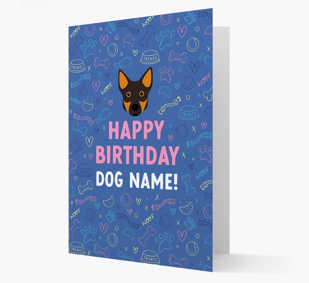 Happy Birthday Treats Pattern: Personalised {breedFullName} Card