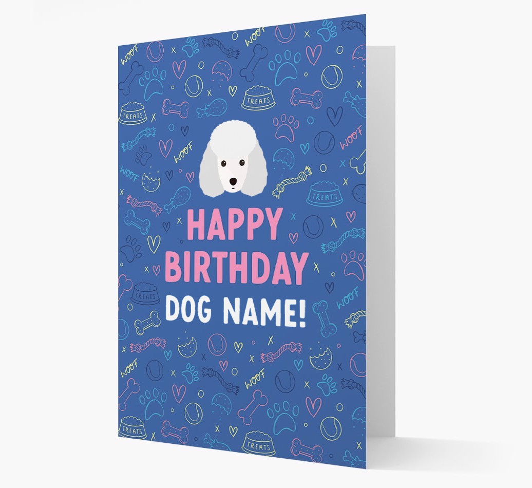Happy Birthday Treats Pattern: Personalised {breedFullName} Card