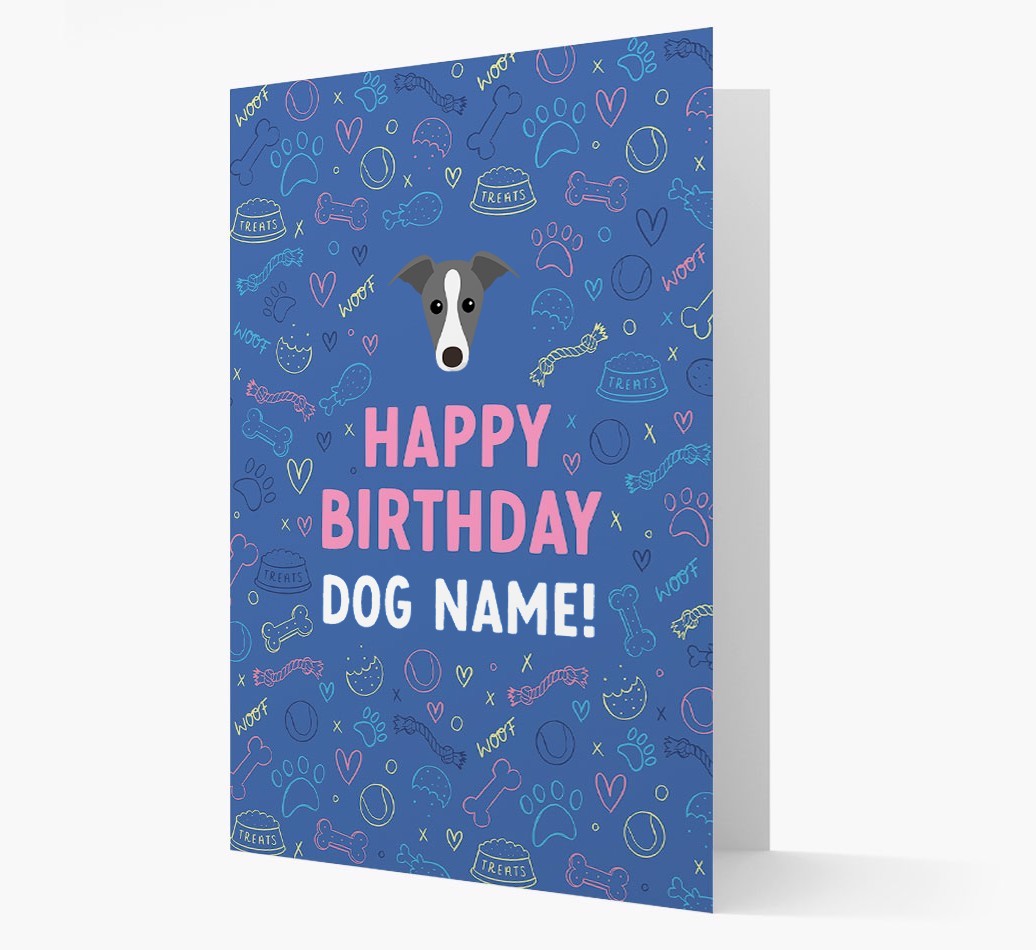 Happy Birthday Treats Pattern: Personalised {breedFullName} Card