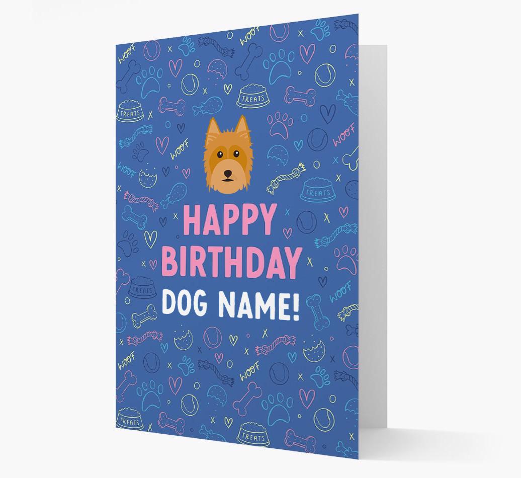Happy Birthday Treats Pattern: Personalized {breedFullName} Card
