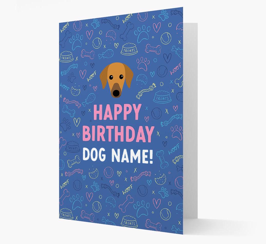 Happy Birthday Treats Pattern: Personalized {breedFullName} Card