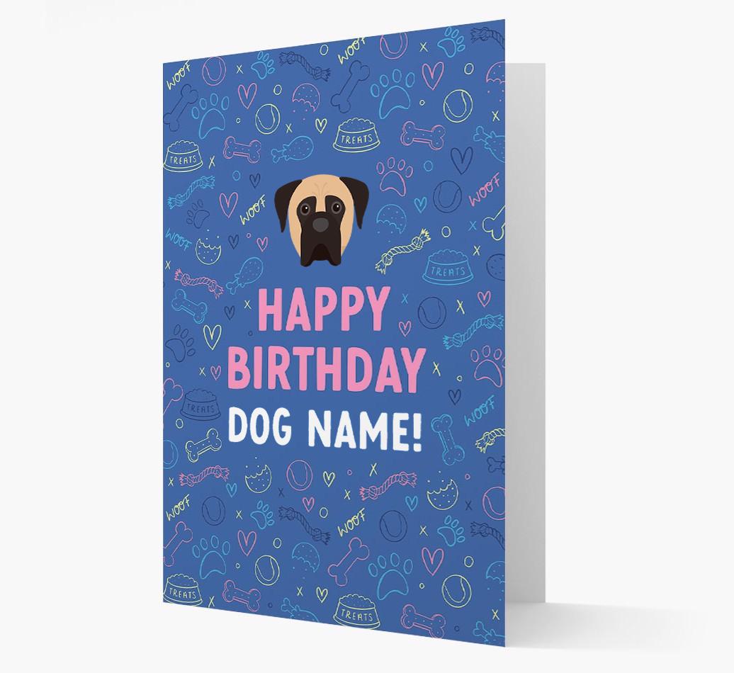 Happy Birthday Treats Pattern: Personalized {breedFullName} Card