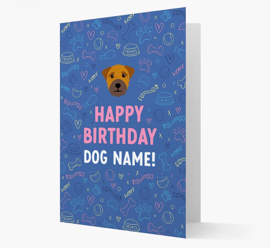 Happy Birthday Treats Pattern: Personalized {breedFullName} Card