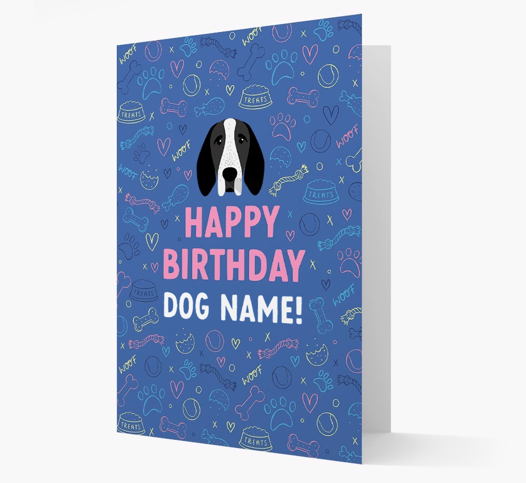 Happy Birthday Treats Pattern: Personalized {breedFullName} Card