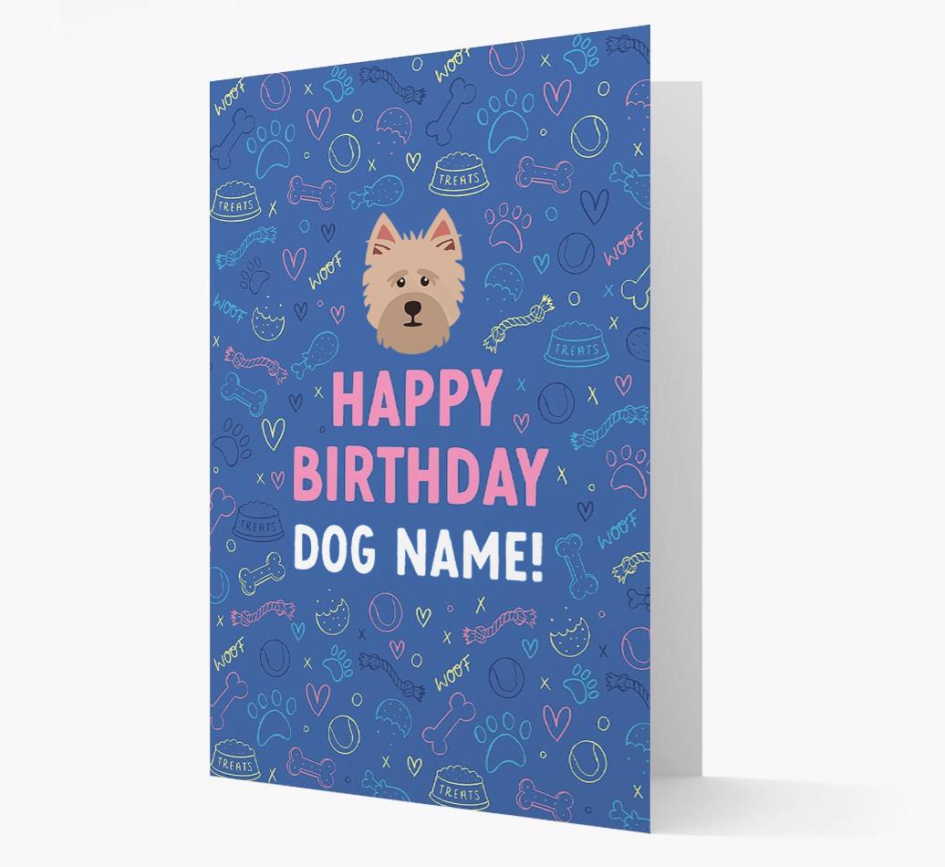 Happy Birthday Treats Pattern: Personalized {breedFullName} Card