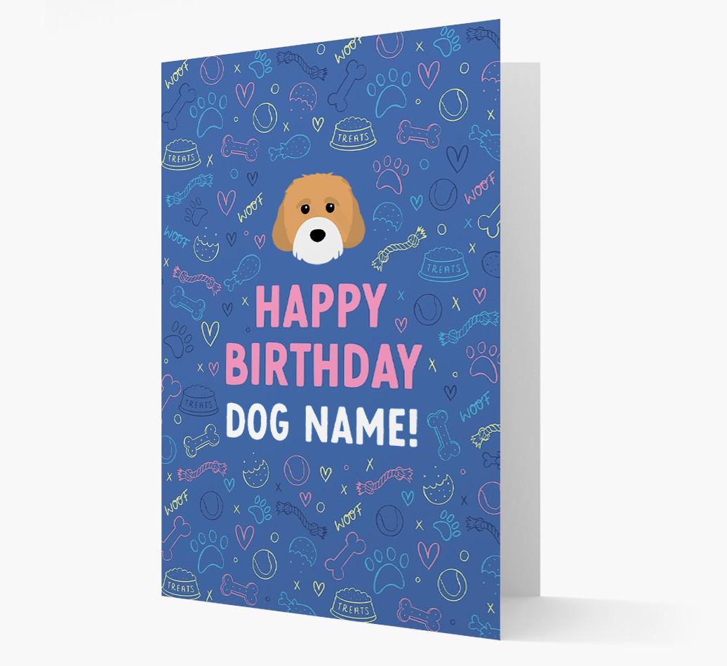 Happy Birthday Treats Pattern: Personalized {breedFullName} Card