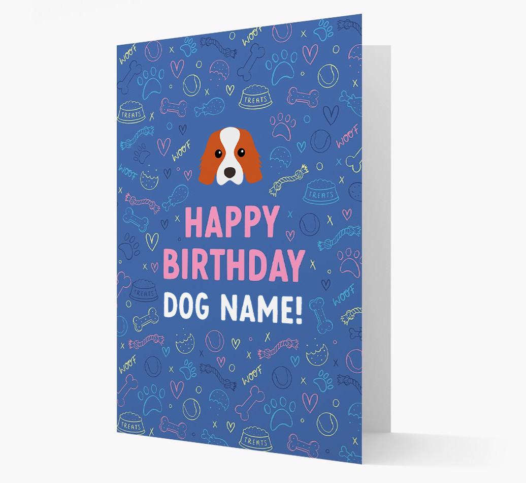 Happy Birthday Treats Pattern: Personalized {breedFullName} Card