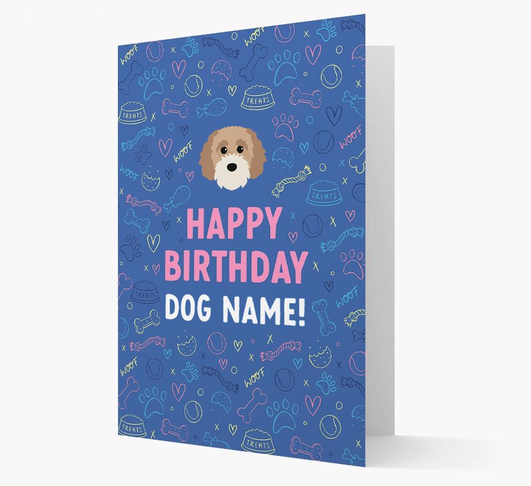 Happy Birthday Treats Pattern: Personalized {breedFullName} Card