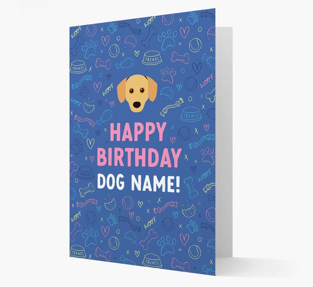 Happy Birthday Treats Pattern: Personalized {breedFullName} Card