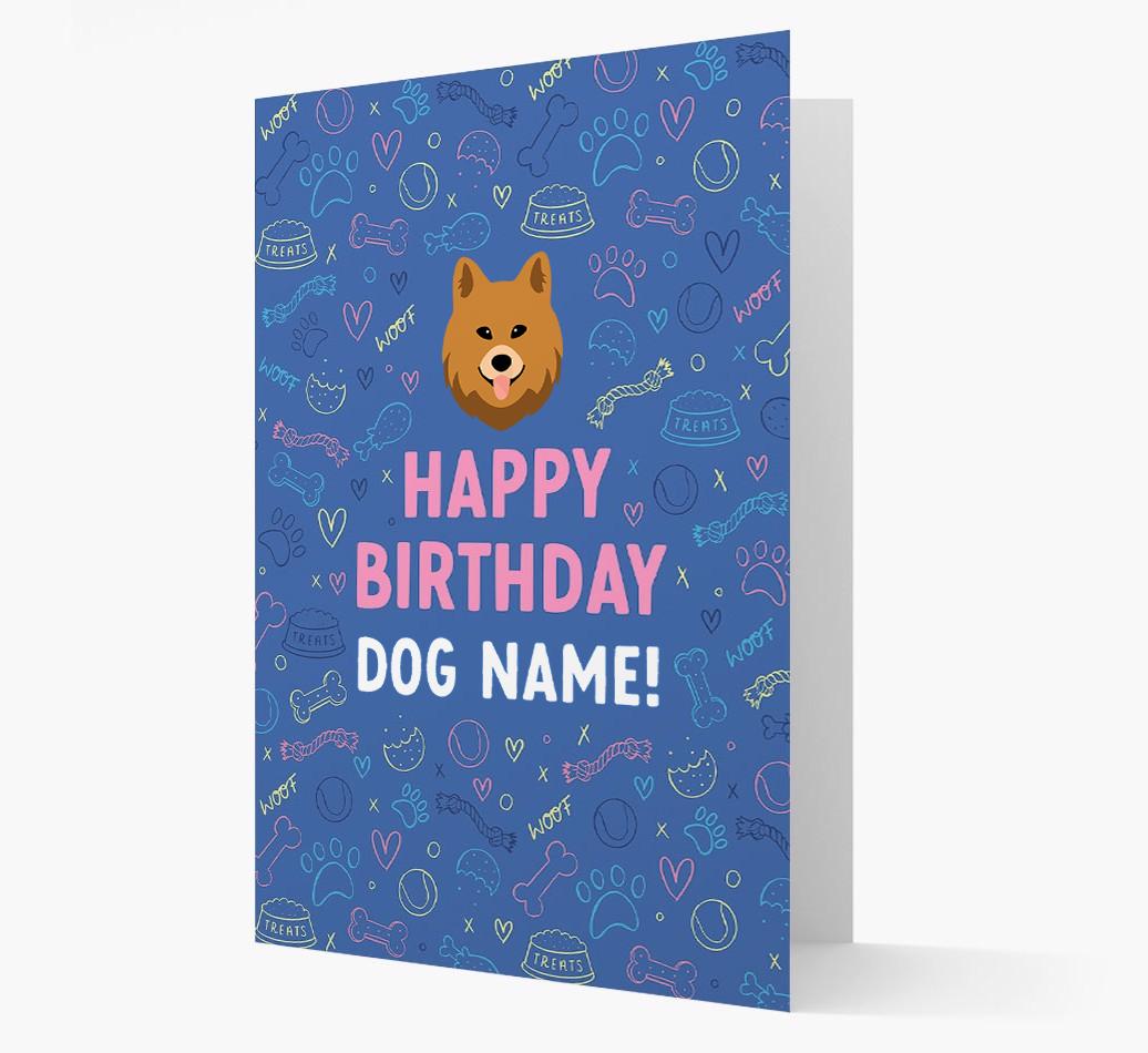 Happy Birthday Treats Pattern: Personalized {breedFullName} Card