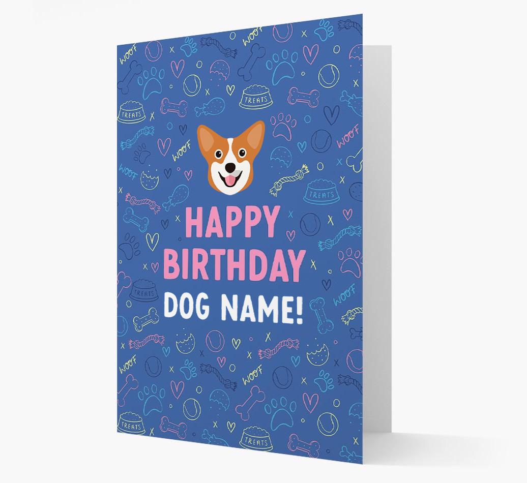 Happy Birthday Treats Pattern: Personalized {breedFullName} Card