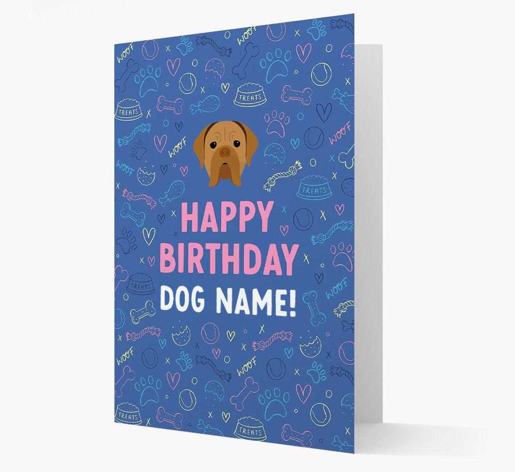 Happy Birthday Treats Pattern: Personalized {breedFullName} Card