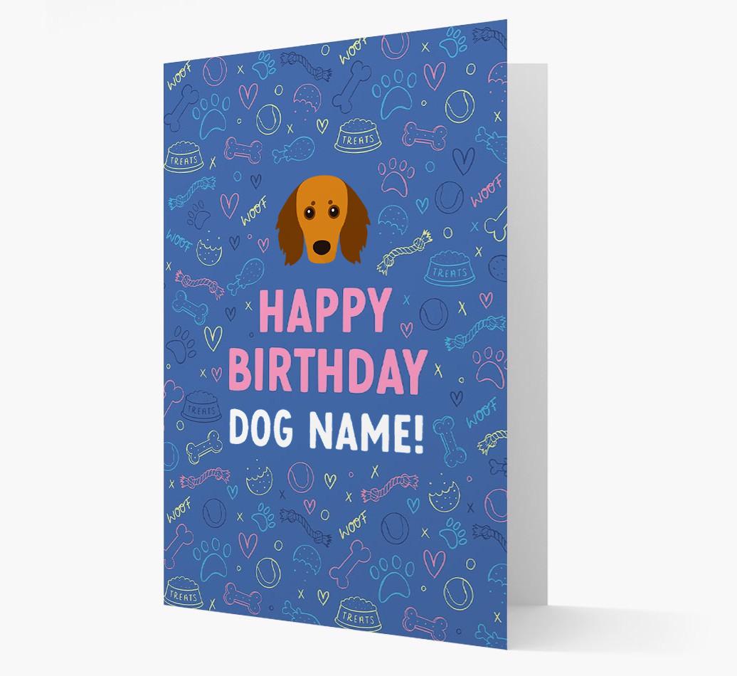 Happy Birthday Treats Pattern: Personalized {breedFullName} Card