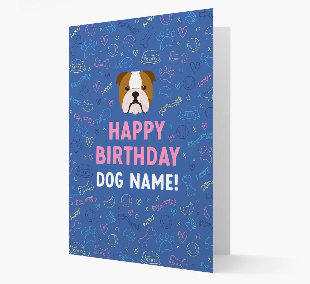 Happy Birthday Treats Pattern: Personalized {breedFullName} Card