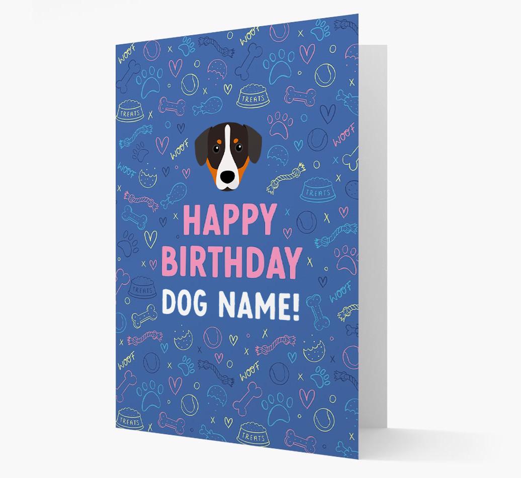 Happy Birthday Treats Pattern: Personalized {breedFullName} Card