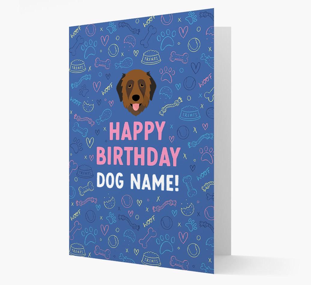 Happy Birthday Treats Pattern: Personalized {breedFullName} Card