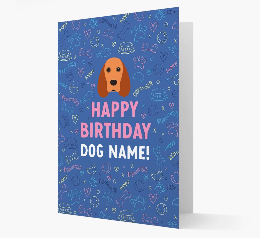 Happy Birthday Treats Pattern: Personalized {breedFullName} Card