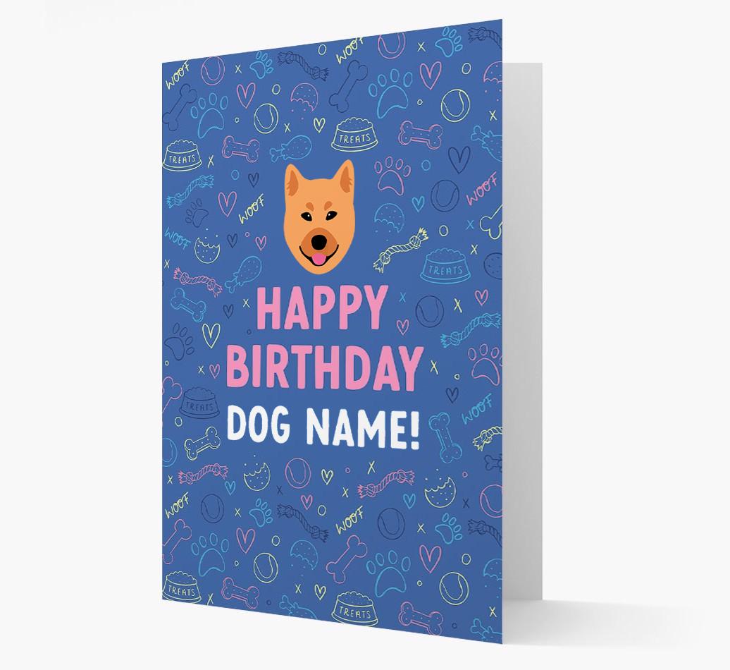 Happy Birthday Treats Pattern: Personalized {breedFullName} Card