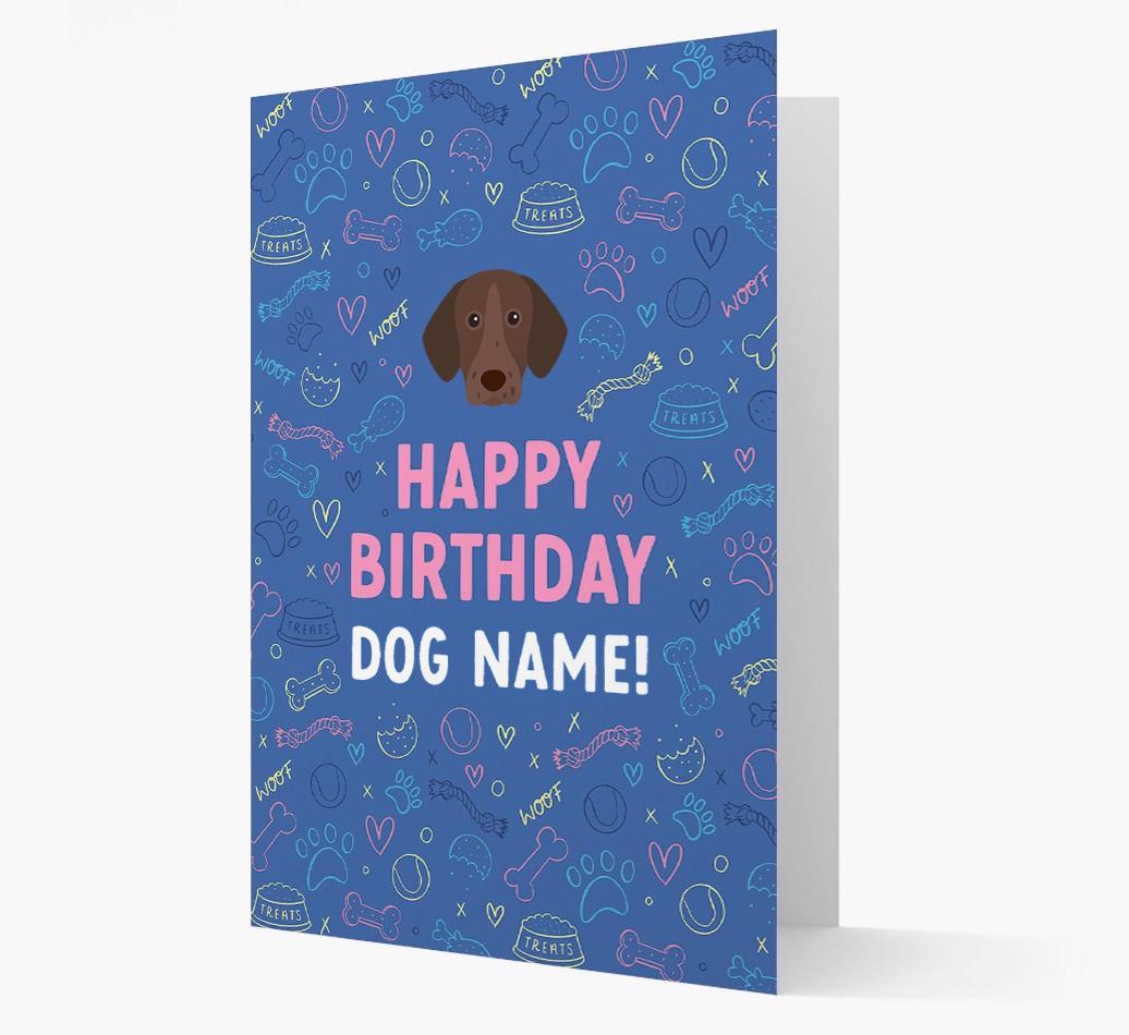 Happy Birthday Treats Pattern: Personalized {breedFullName} Card