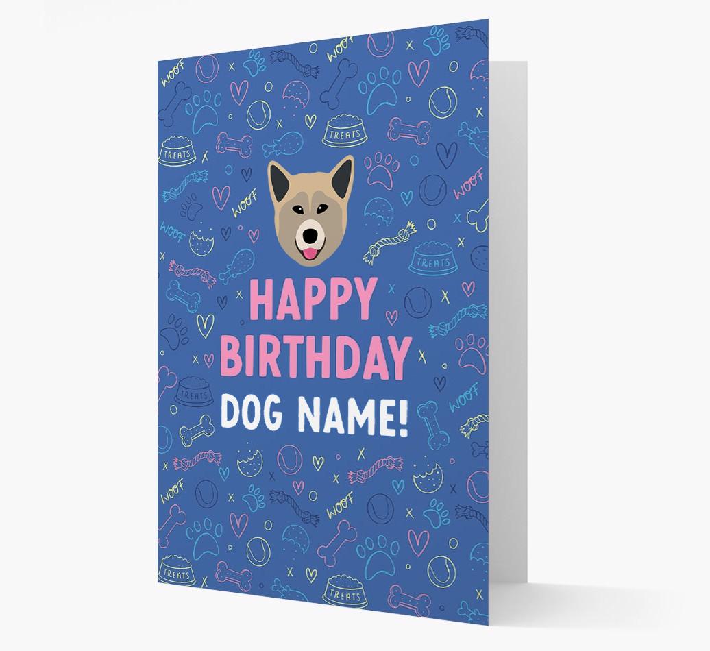 Happy Birthday Treats Pattern: Personalized {breedFullName} Card