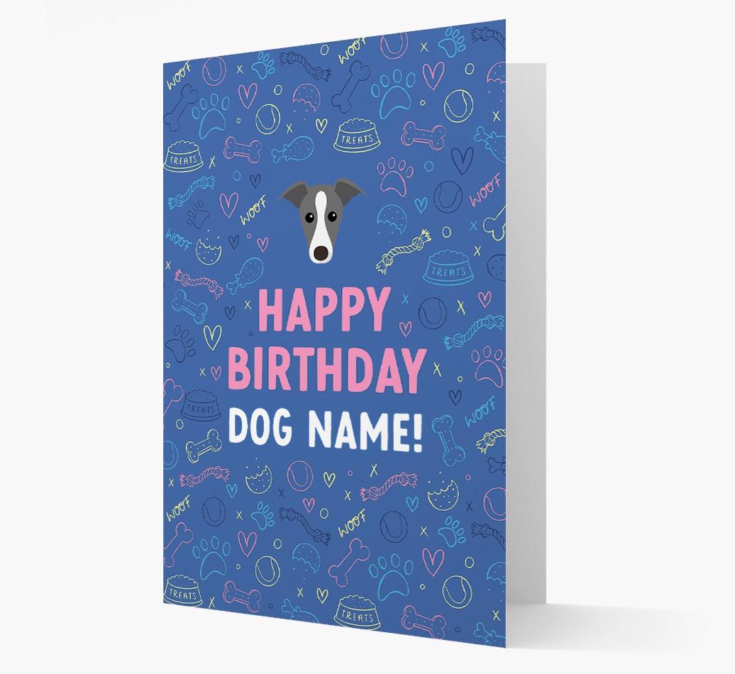 Happy Birthday Treats Pattern: Personalized {breedFullName} Card